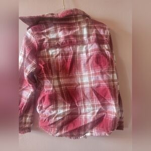 Red and White botton up shirt for boy oshkosh